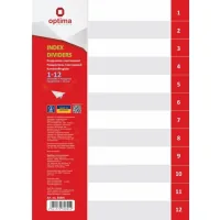 Optima page divider A4 plastic, 12 sections, digital (O35804)