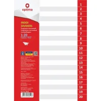 Optima A4 plastic page divider, 1-10 sections, digital (O35812)