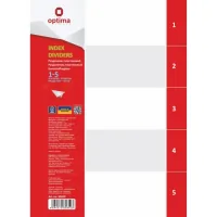 Optima A4 plastic page divider, 1-5 section, digital (O35810)