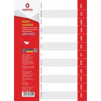 Optima A4 plastic page divider, JAN-DEC, by month (O35814)
