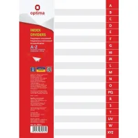 Optima page divider A4 plastic, from A to Z, alphabetical (O35813)