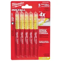 Marker set Milwaukee InkZAll text markers yellow, 5 pcs (48223201)