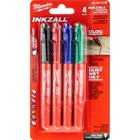 Set of markers Milwaukee INKZALL ultra-thin, blue, red, green, black, 4 pcs (48223106)