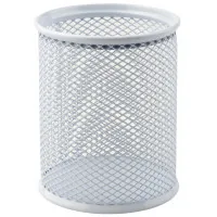 Axent pen stand for pens round 80x80x100 mm metallic white (2110-21-A)