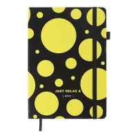 Notebook Buromax RELAX A5 96 sheets, clean (black paper) lemon (BM.295401-58)