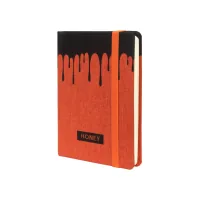 Notebook Optima A6 HONEY hard cover textile, rubber, cream block, line (O27192-03)