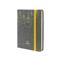 Книга записна Optima А6 IDEA тверда обкладинка текстиль, гумка, кремовий блок, лінія (O27192-04)