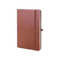 Notebook Optima A5 NEBRASKA, soft cover, eraser, white block line, brown (O20124-07)
