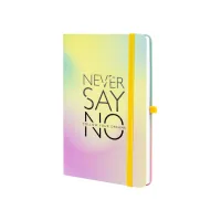 Notebook Optima A5 NEVER SAY NO, hardcover paper, rubber, white block line (O20812-41)