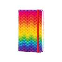 Notebook Optima A5 Rainbow, hard cover textile, rubber, cell block (O27190-02)