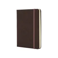 Notebook Optima A6 SQUARE, hard cover, eraser, cream block line, brown (O20386-07)