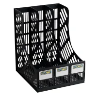 Лоток для паперів Buromax вертикальний 3 в 1 чорний (BM.6100)