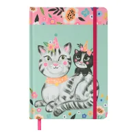 Notebook ZiBi Animals A5 in a cell, hard cover on an elastic band, 96 sheets, mint (ZB.115103)