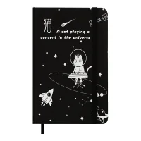 Notebook ZiBi Cosmo A6 in a cell hard cover on an elastic band 80 sheets, black (ZB.116102)