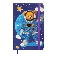 Notebook ZiBi Bear A6 in a cell, hard cover on an elastic band, 80 sheets, blue (ZB.116103)