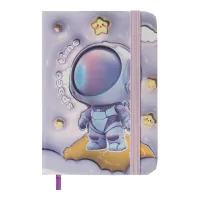 Notebook ZiBi ASTRONAUT A7 in a cell, hard cover on an elastic band, 80 sheets, purple (ZB.117104)