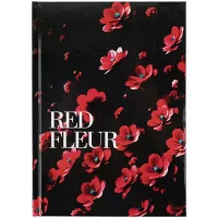 Notebook Axent Red fleur A5, 96 sheets, cell, hard cover (8459-3-A)