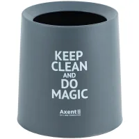 Кошик для паперів Axent Настільний контейнер для сміття, круглий, сірий (2131-03-A)