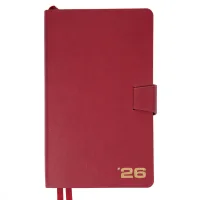 Тижневик Leo planner датований 2026 "Alpha", м‘який, бордовий, 352 сторінки (252630)