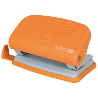 Economix plastic hole punch with ruler, up to 10 sheets orange (E40133-06)