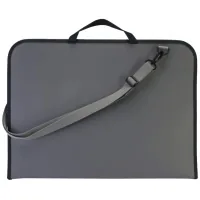 Folder - briefcase Maxi A2 plastic with zipper, gray (MX30042)