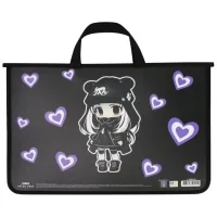Folder - briefcase Maxi A4 plastic with zipper (MX30001-01)