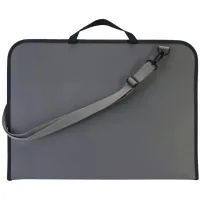 Folder - briefcase Maxi A3 plastic with zipper, gray (MX30006)