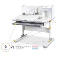 Парта Mealux Vancouver (BD-620 W/G з полицею)