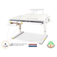 Парта Mealux Montreal Multicolor TG (BD-670 TG/MC з полицею S50)