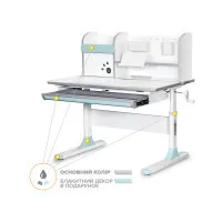 Парта Mealux Edmonton Multicolor BL з поліцею (BD-610 W/МС + BL з полицею)