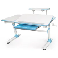 Парта Evo-kids Darwin Blue з полицею (Evo-502 B+полка Evo-513)
