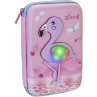 Cool For School LED pencil case 1 compartment with organizer pink (QT-5758-Pink)