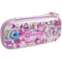 Cool For School pencil case shiny 1 compartment with organizer pink (QT-5780-Pink)
