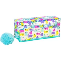 Cool For School pencil case holographic with pompom 1 compartment blue (CF87073)