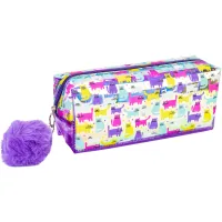 Cool For School pencil case holographic with pompom 1 compartment purple (CF87075)