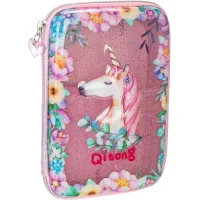 Cool For School pencil case with window 1 compartment with organizer pink (QT-5750-Pink)