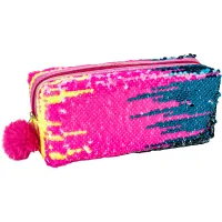 Cool For School pencil case with sequins and pom-pom 1 compartment yellow (CF87054)