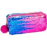 Cool For School pencil case with sequins and pom-pom 1 compartment pink (CF87053)