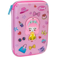 Cool For School pencil case with hidden mirror 1 compartment with organizer pink (QT-5760-Pink)