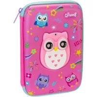 Cool For School Pencil Case with Hidden Mirror 1 Compartment with Organizer Fuchsia (QT-5760-Rosered)