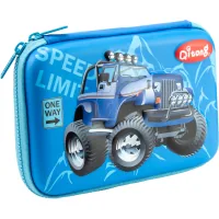 Cool For School pencil case with embossing, 1 compartment (QT-5704-Blue)