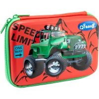 Cool For School pencil case with embossing, 1 compartment (QT-5704-Red)
