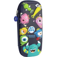Cool For School pencil case with embossing 1 compartment with flaps Blue (CF87292)