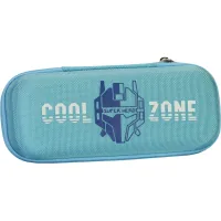 Cool For School pencil case with embossing 1 compartment Blue (B-8007-lt.blue)