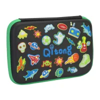 Cool For School pencil case with embossing 1 compartment Black (QT-5638-Black)