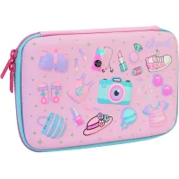 Cool For School pencil case with embossing 1 compartment Pink (QT-5681-Pink)