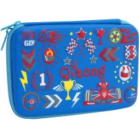Cool For School pencil case with embossing 1 compartment Blue (QT-3992-Blue)