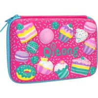 Cool For School pencil case with embossing 1 compartment Fuchsia (QT-3993-Rosered)