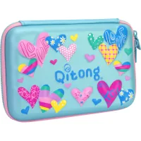 Cool For School pencil case with embossing 1 compartment Blue (QT-5615-Blue)