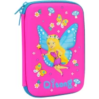 Cool For School pencil case with embossing 1 compartment Fuchsia (QT-5625-Rosered)